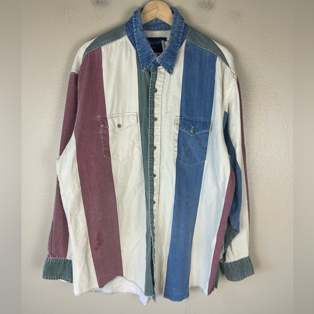 Vintage Wrangler Brushpopper Shirt X Long Tails XL